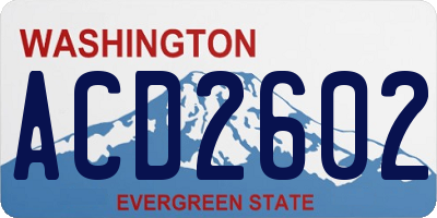 WA license plate ACD2602