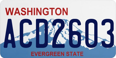 WA license plate ACD2603