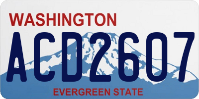 WA license plate ACD2607