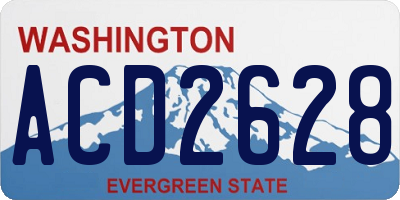 WA license plate ACD2628