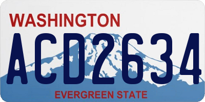 WA license plate ACD2634