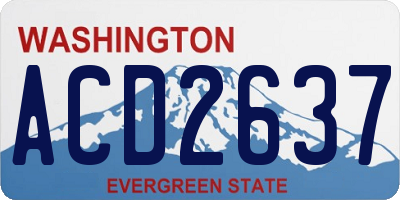WA license plate ACD2637
