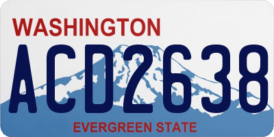 WA license plate ACD2638
