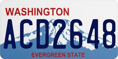 WA license plate ACD2648