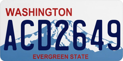 WA license plate ACD2649