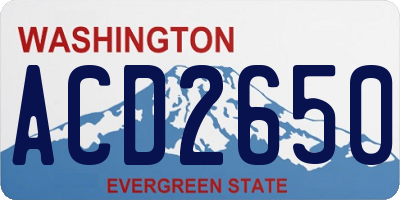 WA license plate ACD2650