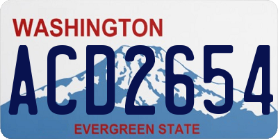 WA license plate ACD2654