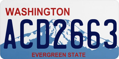 WA license plate ACD2663