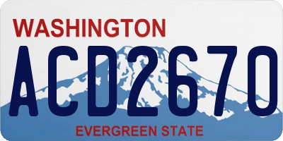 WA license plate ACD2670