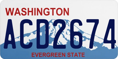 WA license plate ACD2674