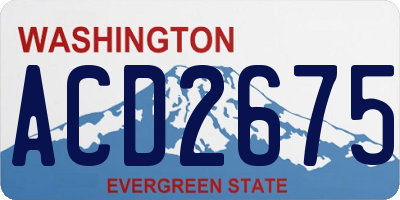 WA license plate ACD2675