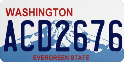 WA license plate ACD2676