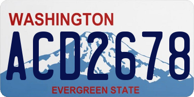 WA license plate ACD2678