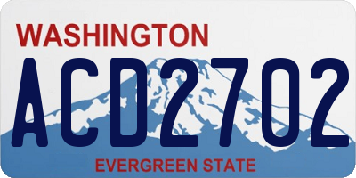 WA license plate ACD2702