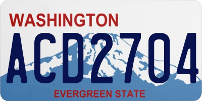 WA license plate ACD2704