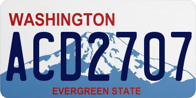 WA license plate ACD2707