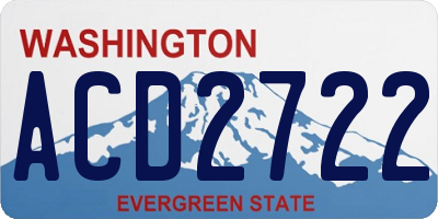 WA license plate ACD2722