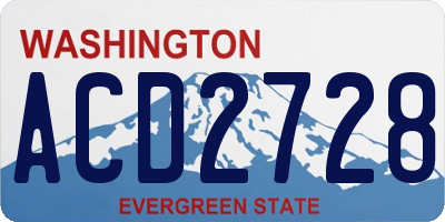 WA license plate ACD2728