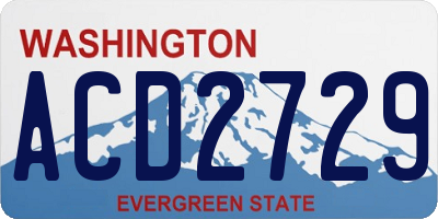 WA license plate ACD2729