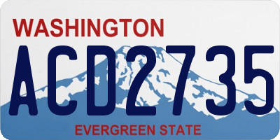 WA license plate ACD2735