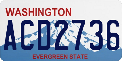 WA license plate ACD2736