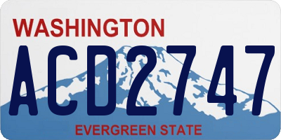 WA license plate ACD2747