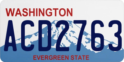 WA license plate ACD2763