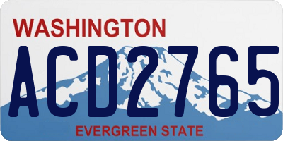 WA license plate ACD2765