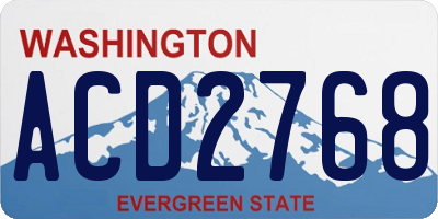 WA license plate ACD2768