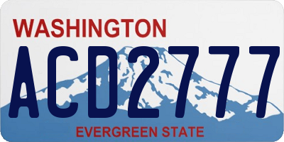 WA license plate ACD2777