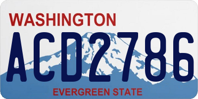 WA license plate ACD2786