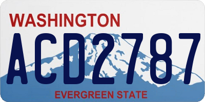 WA license plate ACD2787