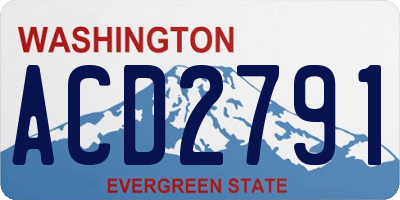 WA license plate ACD2791