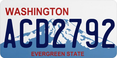 WA license plate ACD2792