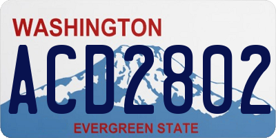 WA license plate ACD2802