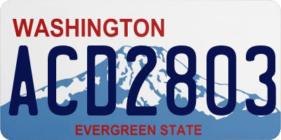 WA license plate ACD2803