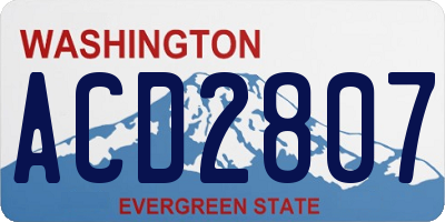 WA license plate ACD2807