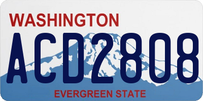 WA license plate ACD2808