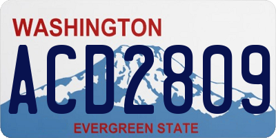 WA license plate ACD2809