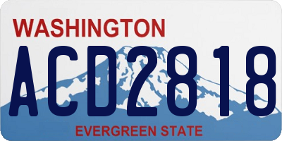 WA license plate ACD2818