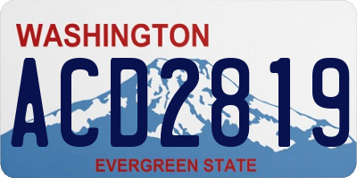 WA license plate ACD2819