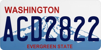 WA license plate ACD2822