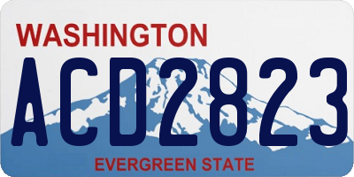 WA license plate ACD2823