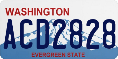 WA license plate ACD2828