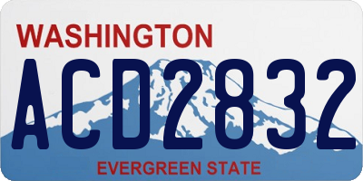 WA license plate ACD2832