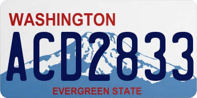 WA license plate ACD2833