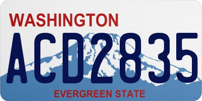 WA license plate ACD2835