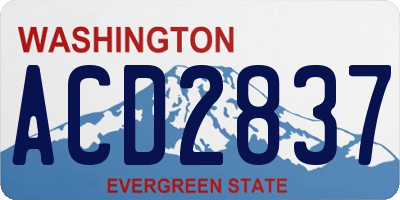 WA license plate ACD2837