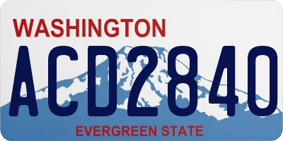 WA license plate ACD2840