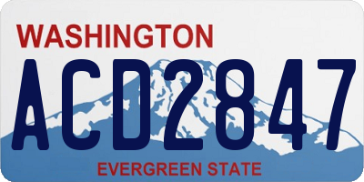 WA license plate ACD2847